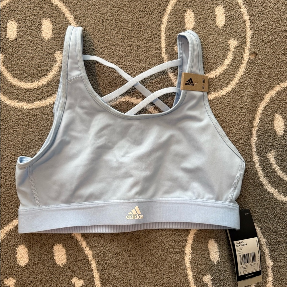 Adidas Sky Blue Criss-Cross Sports Bra